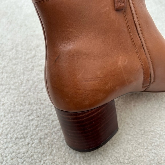 Lauren Ralph Lauren Wynne Polo Tan Leather Burnished Calf Ankle Boots - Picture 11 of 13